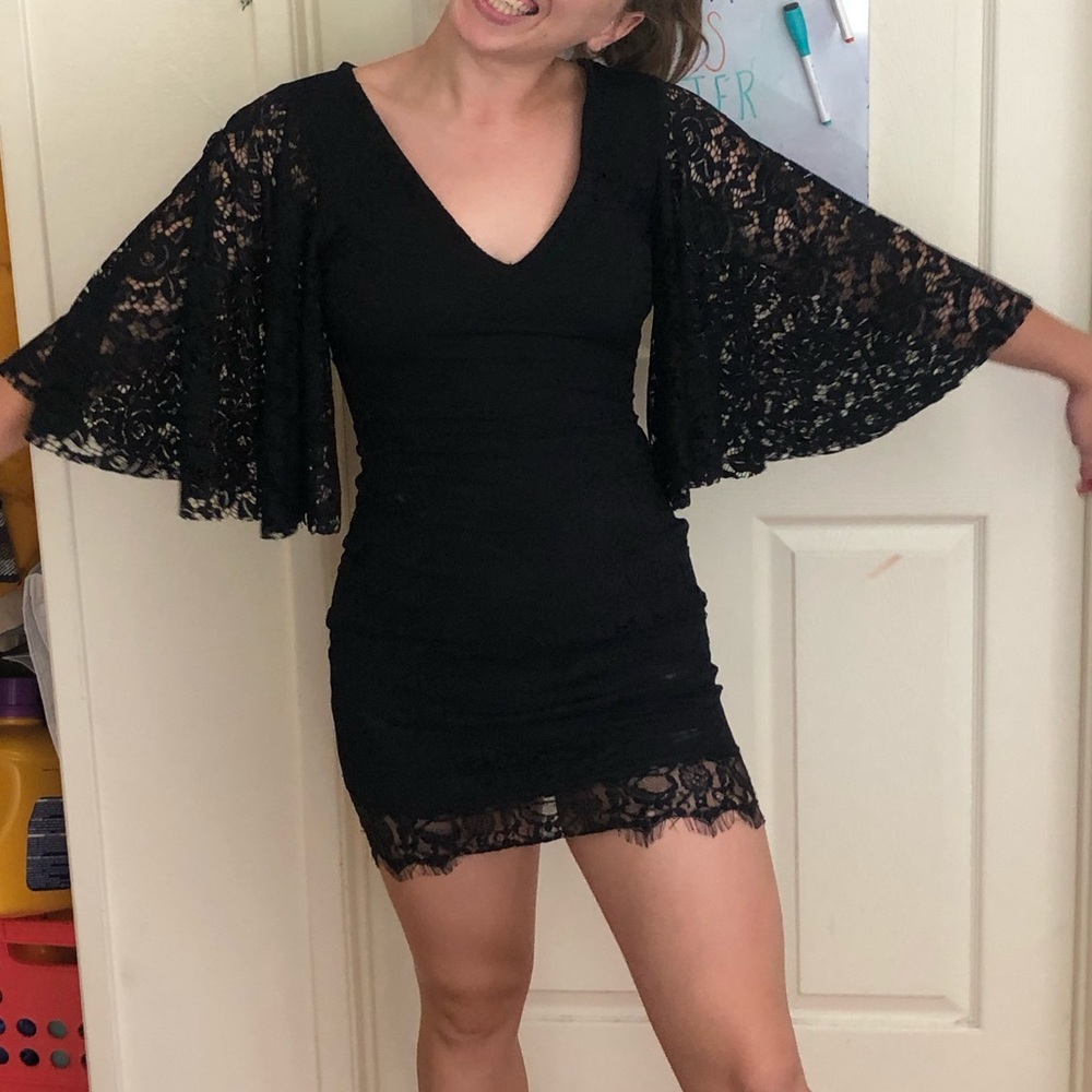 black lace BDG dress